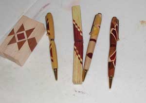 Harold Dykes' pens from extra feature ring pieces.