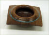 K&S Bates square mesquite bowl with turquoise