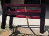 LA Cude coffee table in sun showing red color