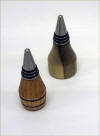 John Stegall bottle stoppers persimmon and "trash Oak"